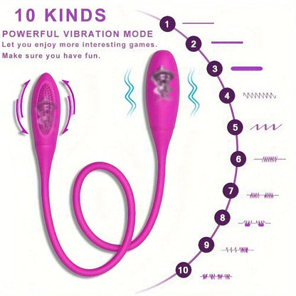 Double Head Vibrator Egg Toy Powerful G Spot Stimulator Vibrators Dildo Women Clitoris Plug Anal Soft Masturbator Sex Toys For Couple Women Men - LustMia