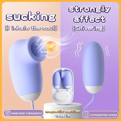 1pc 2 - in - 1 Dual Vibrator 12 Sucking Modes And 12 Vibration Modes Sex Toys Female Silent Strong Vibrating Egg Clitoral Stimulator - LustMia