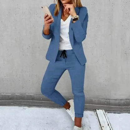 Elegant Womens Business Suit Set Slim Fit Coat Pants - By Lustmia - LustMia