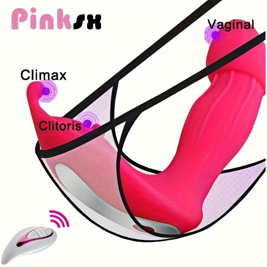 12 Vibrating Modes Wearable Panties Vibrator Adult Sex Toys Mini Butterfly Vibrator with Remote Control Clitoris Vagina G Spot Dildo Vibrator Electric Dual Motor Vibrating Clitoral Stimulator for Couples Women Men - LustMia