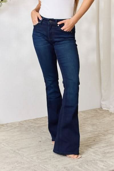 Kancan Full Size Mid Rise Flare Jeans - LustMia