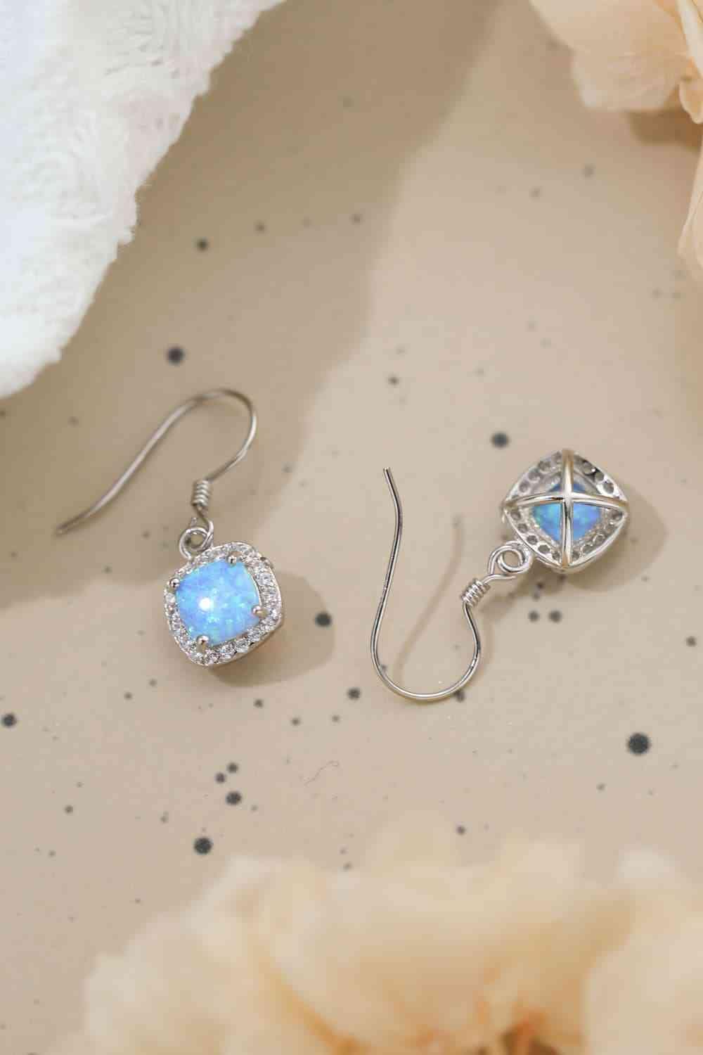 Opal Square Drop Earrings - LustMia