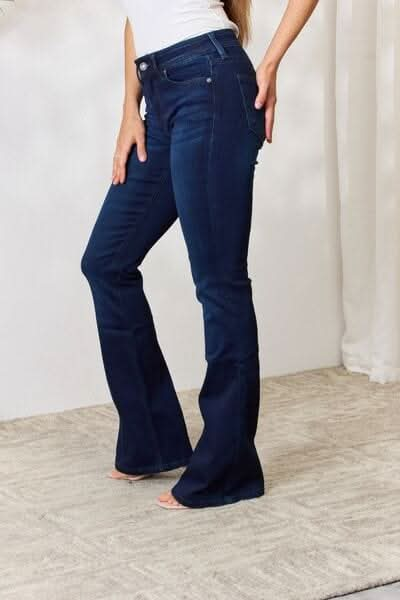 Kancan Full Size Mid Rise Flare Jeans - LustMia