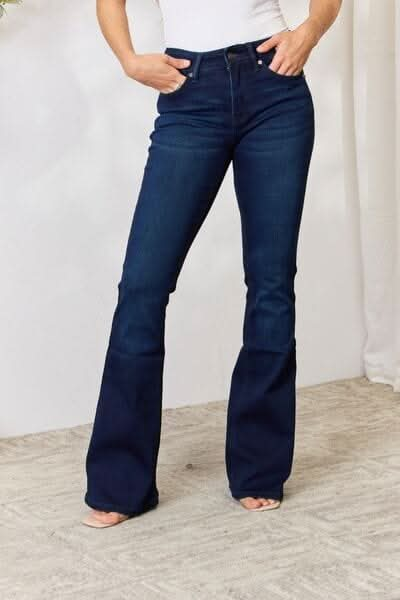 Kancan Full Size Mid Rise Flare Jeans - LustMia