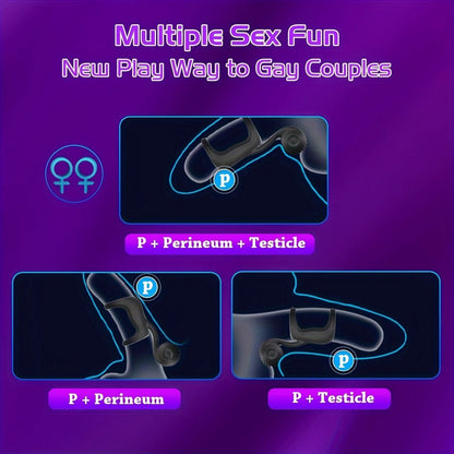 Vibrating Cock Ring with Snail Vibe Clitoral Stimulator, Pleasure Penis Ring Sleeve Vibrator Couples Adult Sex Toys for Men Women, Male Couple Sex Toy, Cock Rings Vibrators for Men Erection Sex - LustMia