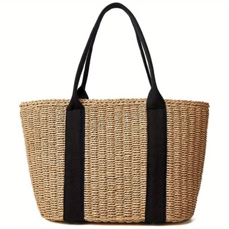 Large Capacity Summer Beach Tote Bag - Stylish Straw Woven & Rattan Handbag for Women - Spacious, Durable, Perfect for Travel, Vacations & Everyday Style - LustMia