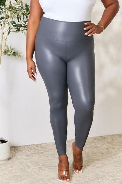 LOVEIT Full Size Wide Waistband High Waist Leggings - LustMia