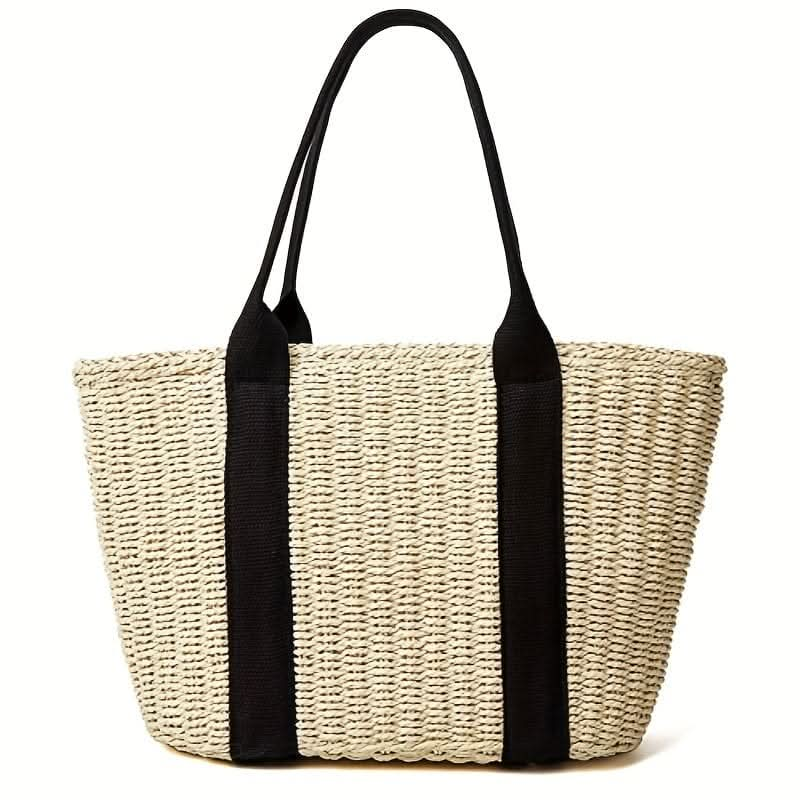 Large Capacity Summer Beach Tote Bag - Stylish Straw Woven & Rattan Handbag for Women - Spacious, Durable, Perfect for Travel, Vacations & Everyday Style - LustMia