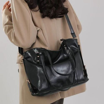 PU Leather Tote Bag - LustMia