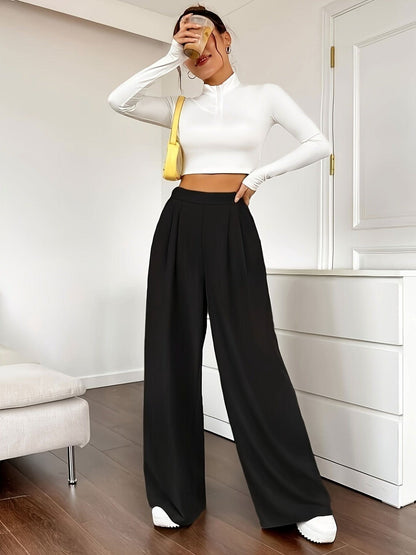 Chic High Waist Wide Leg Pants SpringSummer Essential - LustMia