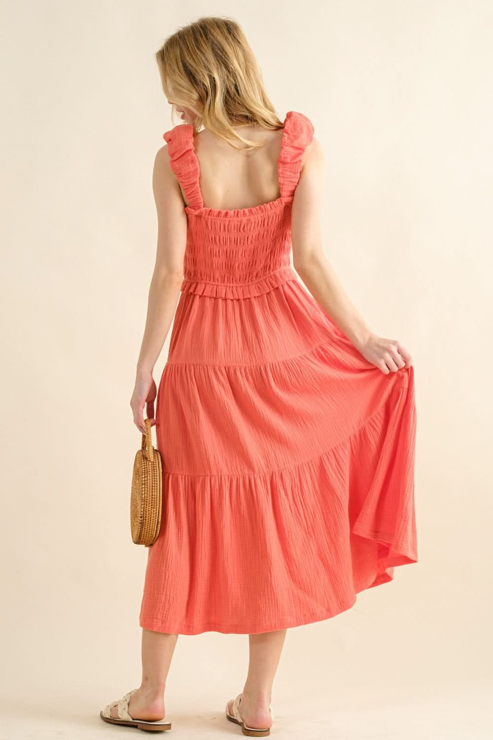 And The Why Smocked Ruffled Tiered Dress - LustMia