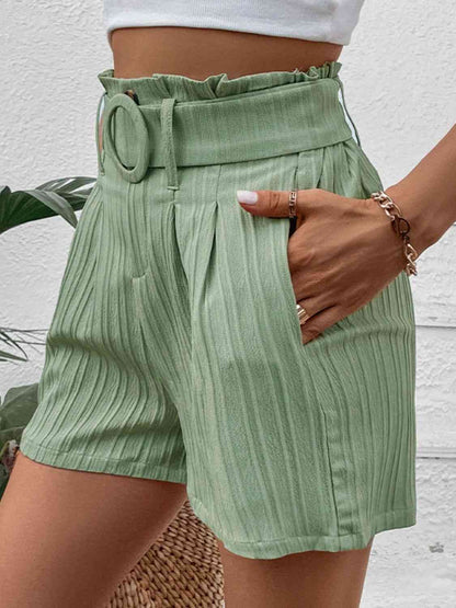 Belted Shorts with Pockets - LustMia