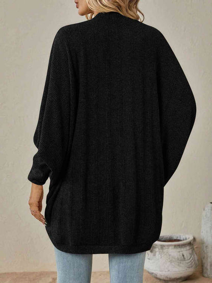 Open Front Dropped Shoulder Cardigan - LustMia