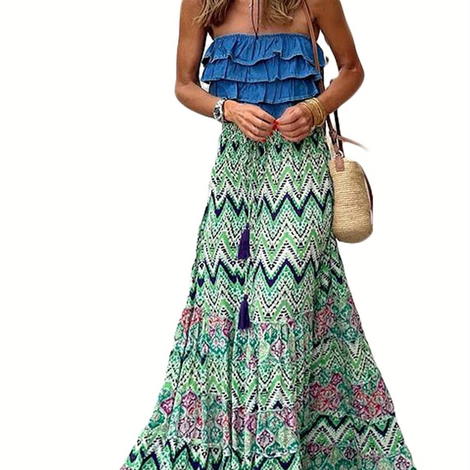 Flowy Boho Ruffled Skirt - By Lustmia - LustMia