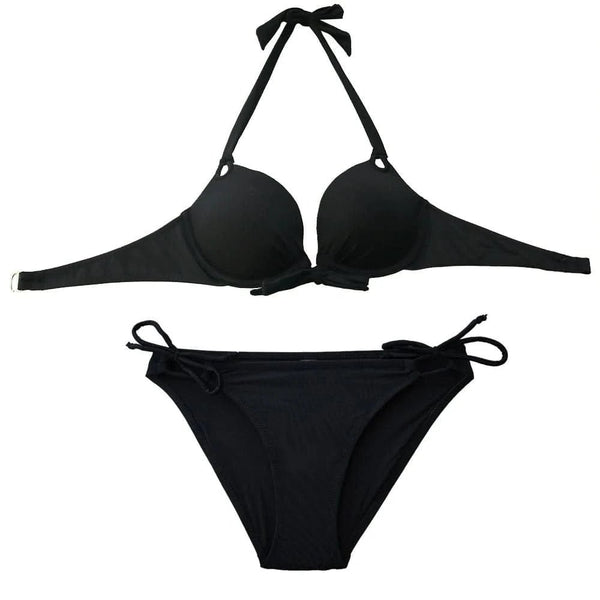 Women Bikini Black Bathing Suits Sexy Maillot De Bain Low Waist Swimwear Biquinis Feminino Swimsuit Brazilian - LustMia