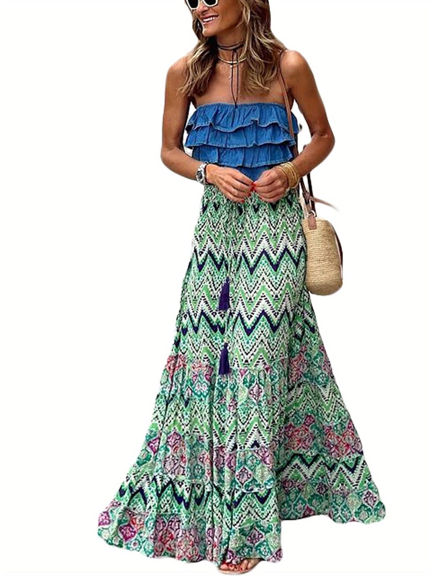 Flowy Boho Ruffled Skirt - By Lustmia - LustMia