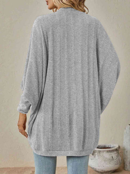 Open Front Dropped Shoulder Cardigan - LustMia