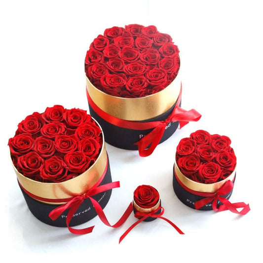 Eternal Roses In Box Preserved Real Rose Flowers With Box Set Valentines Day Gift Romantic Artificial Flowers - LustMia