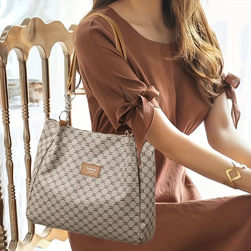 Elegant Fashion Print Faux Leather Tote Bag - LustMia