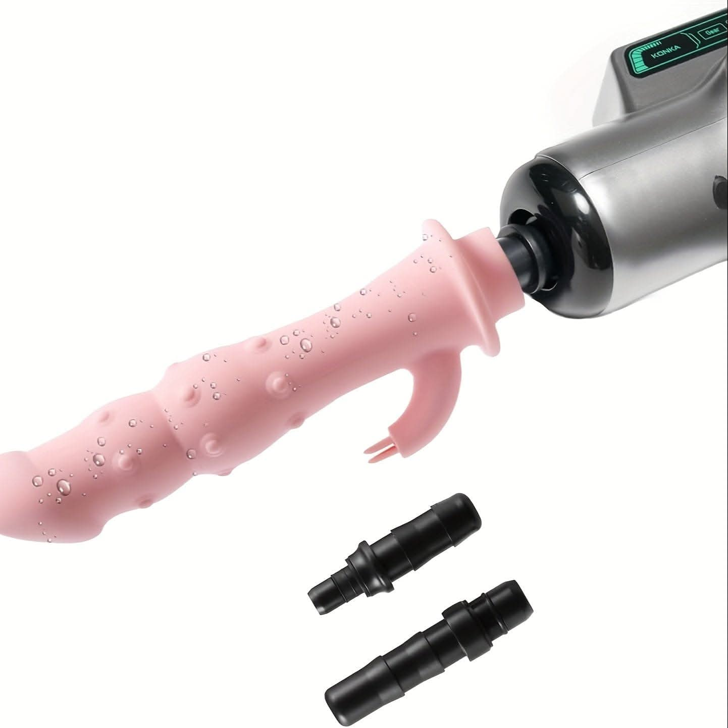 Silicone Vaginal Anal Dildo Massager For Women, Portable Round Head Massage Gun Attachment, Waterproof Adult Couple Sex Toys - LustMia