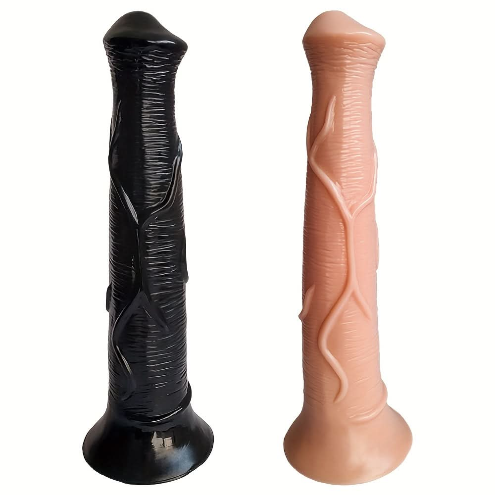 1pc Black Horse Dildo Realistic Animal Dildos With Suction Cup Monster Butt Plug Anal Plug Anal Sex Toys For Men Women Lesbian Gay Pleasure - LustMia