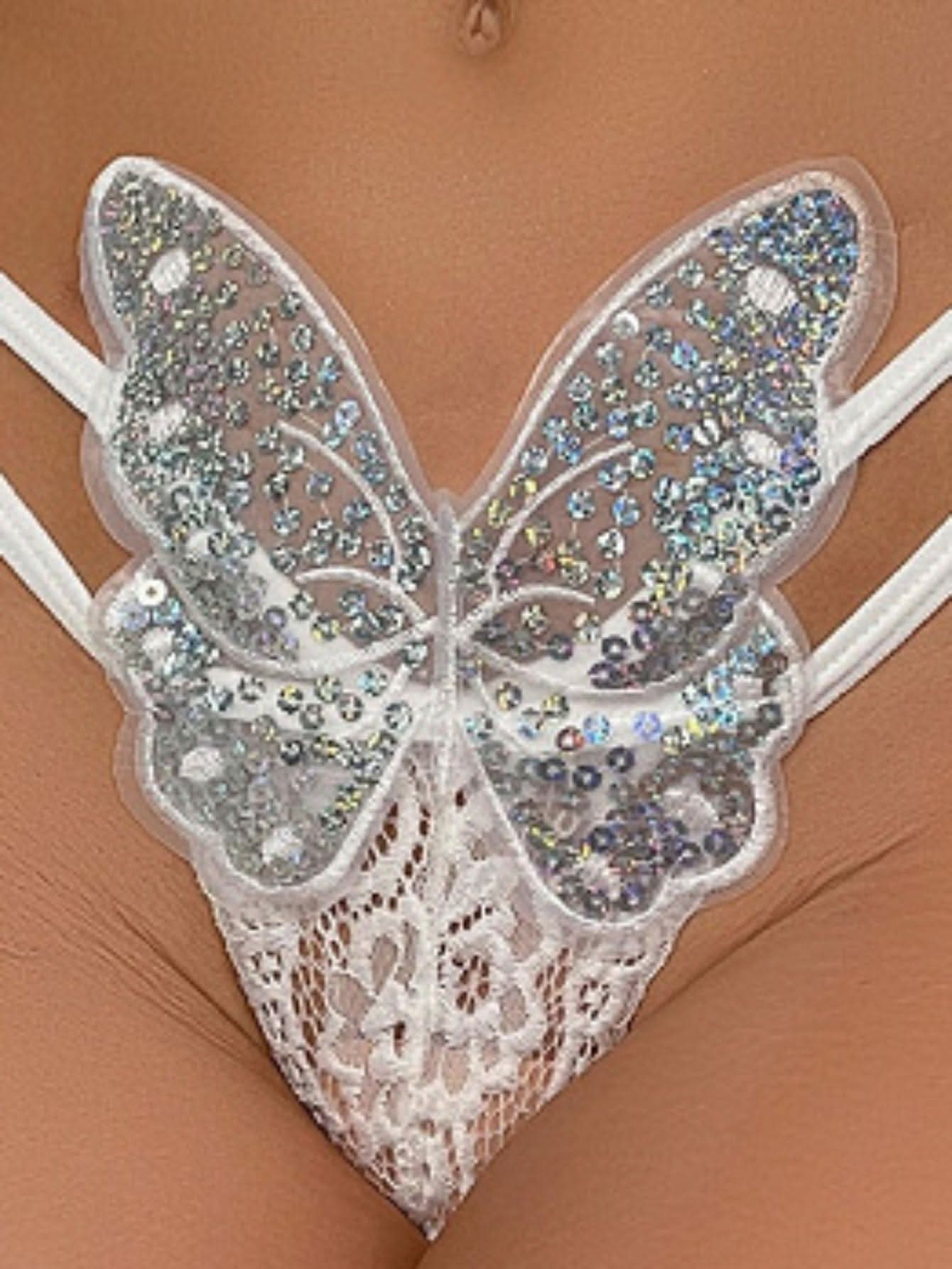 Butterfly Pattern Thongs, Hollow Out Lace Panties, Women's Sexy Lingerie & Underwear - LustMia