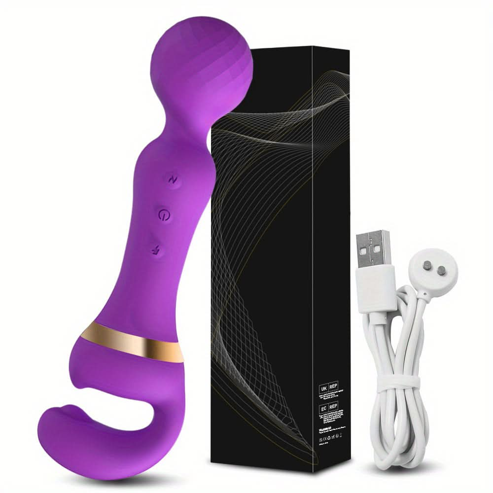 1pc Double Head G Spot Vibrators, 3 - in - 1 Clitoral Nipple Stimulator Adult Sex Toy For Women Couple, Double Heads AV Stick, With 10 Vibration Modes, Adult Sex Toy For Women And Gay Couple Or Solo Play - LustMia