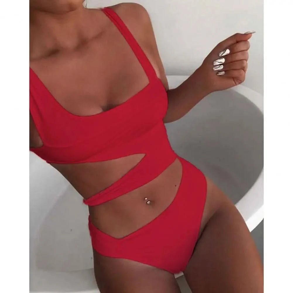 Shoulder Strap Slim Fit Swimming Training Bathing Suits for Swimming - LustMia