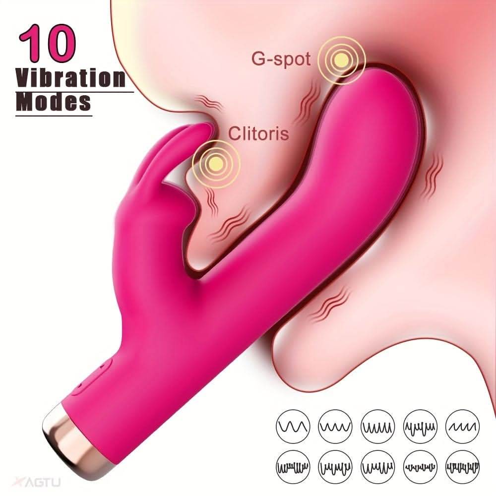 Ultimate Pleasure Rabbit Vibrator Waterproof USB Rechargeable 10 Modes - LustMia