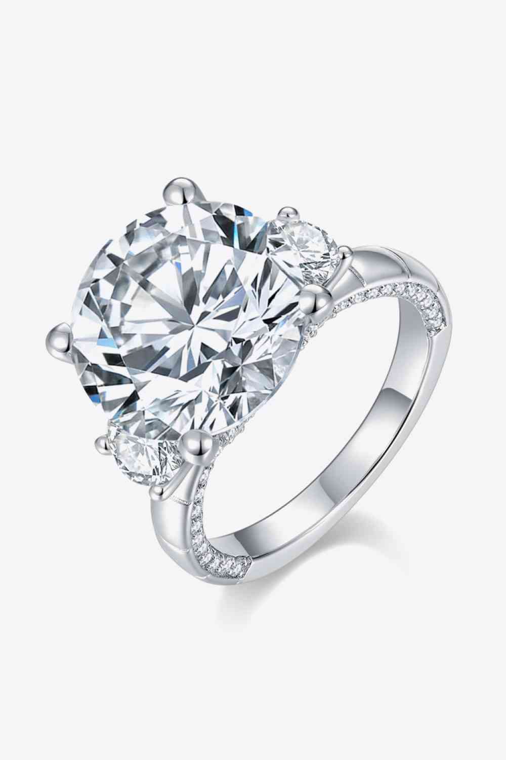 8.6 Carat Moissanite Platinum - Plated Ring - LustMia