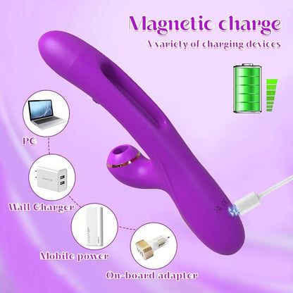 10Frequency GSpot Vibrator with Suction and Blowing Waterproof Silicone - LustMia