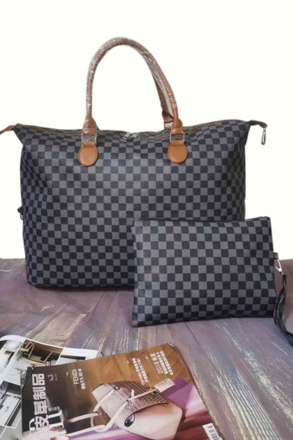 Checkered Two - Piece Bag Set - LustMia