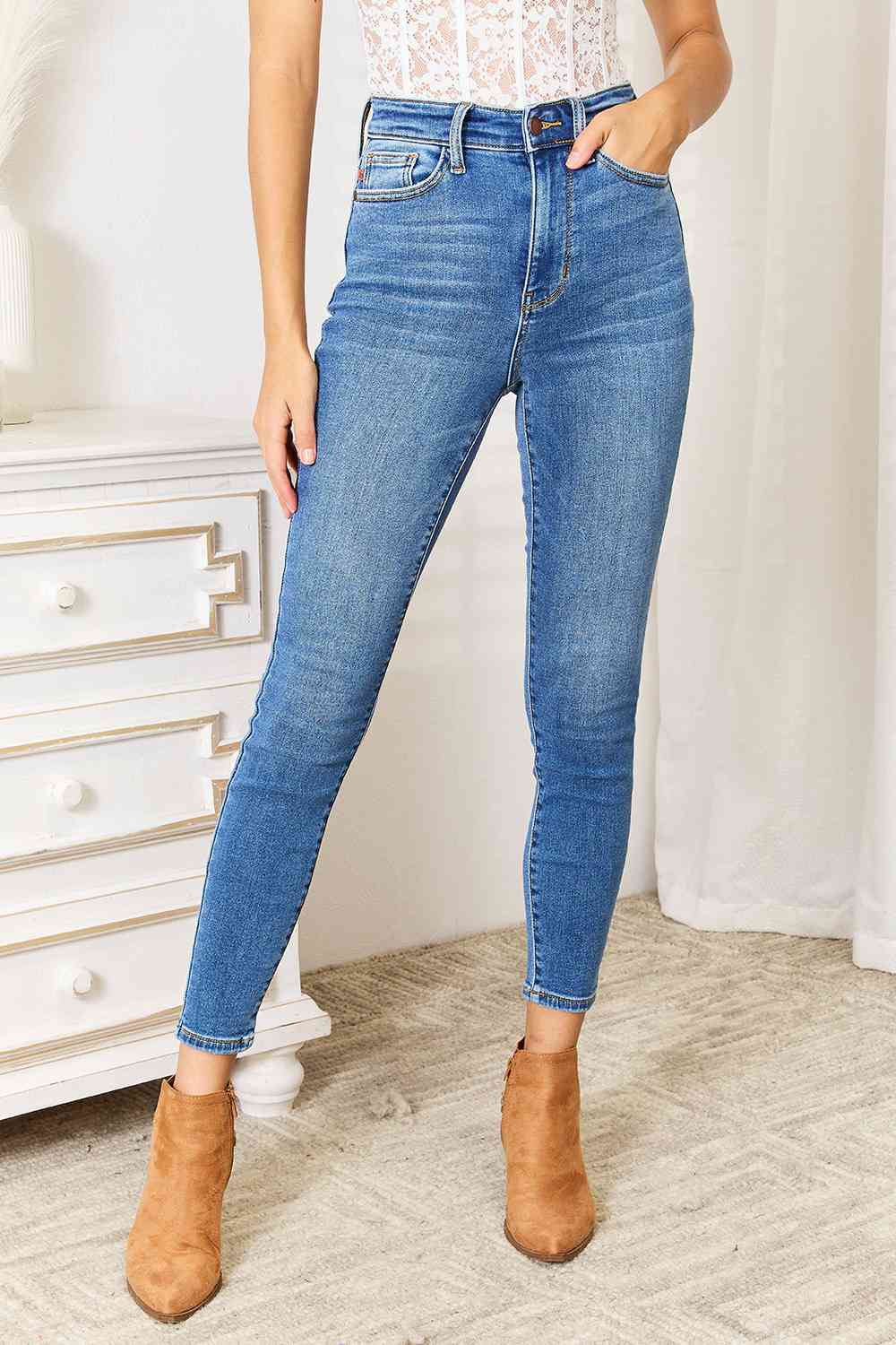 Judy Blue Full Size High Waist Skinny Jeans - LustMia