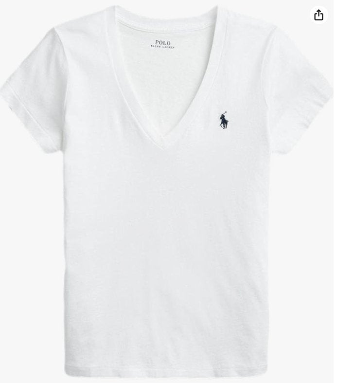 Polo RL Women's V - Neck Pony T-Shirt - LustMia