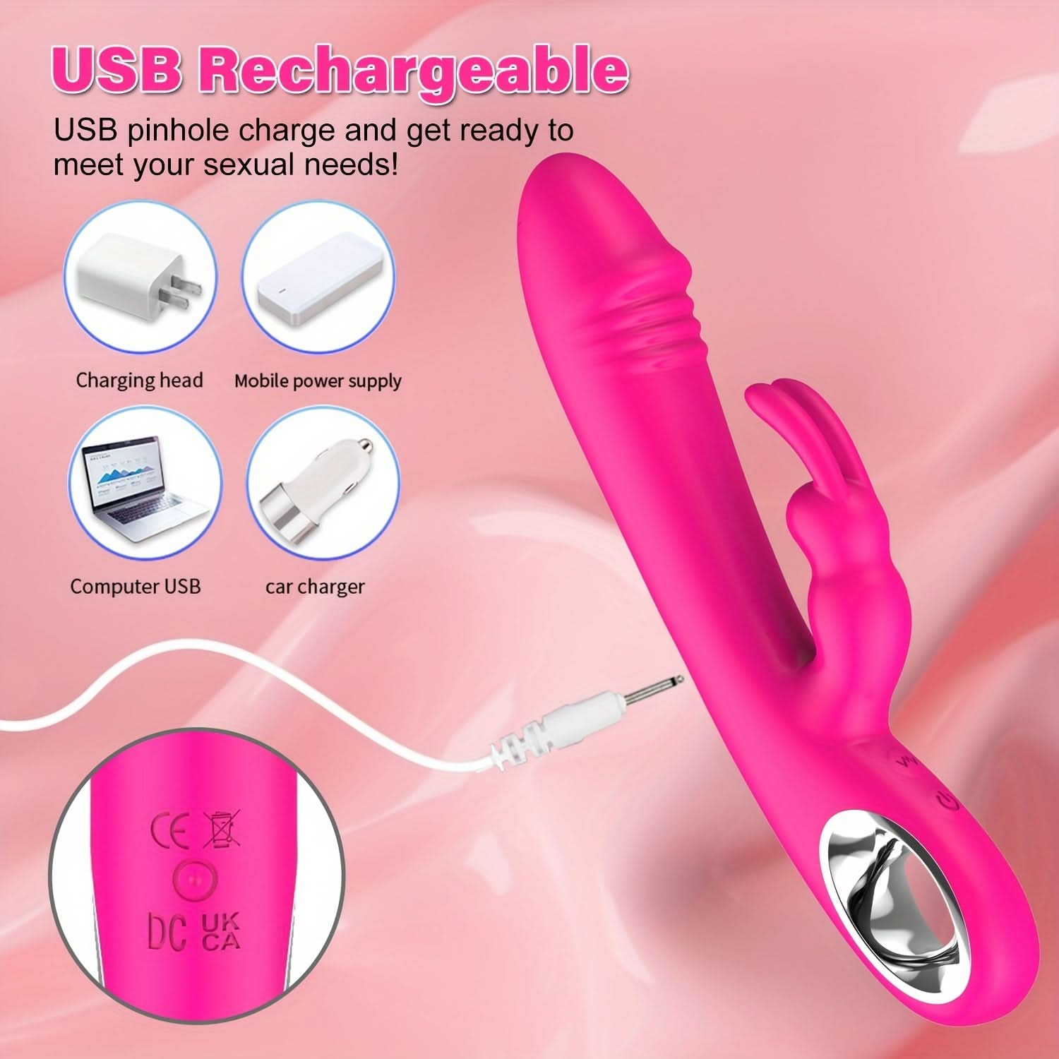 1pc Rabbit Vibrator G - spot Vibrating Massager 10 Frequency Strong Vibration Dual Head Simulation Dildo Clitoral Vaginal Stimulator Female Pleasure Flirting Sex Toys - LustMia