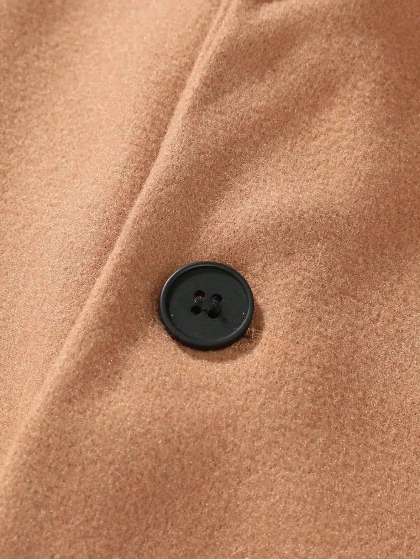 Manfinity Mode Men'S Shirt Collar Lapel Woolen Coat - LustMia