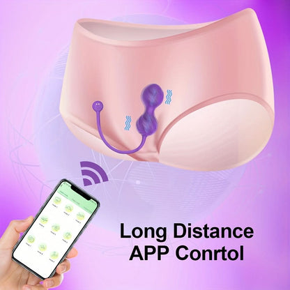 1pc APP Remote Control Kegel Ball Vibrator, Wearable Vibrator Dildo Sex Toys For Couples With 10 Modes G Spot Vibrators, Magnetic Charging And Waterproof Vibrating Dildo Women Sex Toys Adult Toys For Women - LustMia