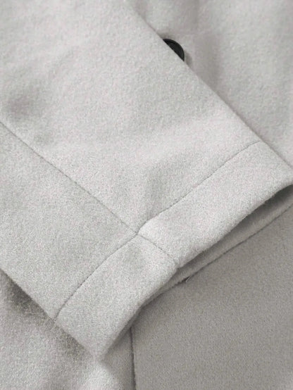 Manfinity Mode Men'S Shirt Collar Lapel Woolen Coat - LustMia