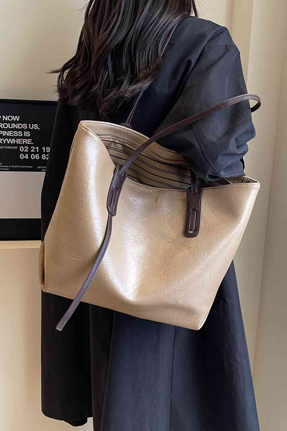 PU Leather Tote Bag - LustMia