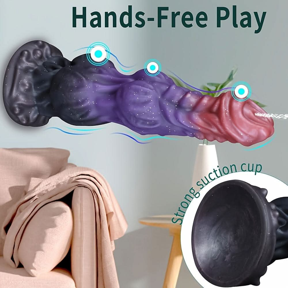 1pc Liquid Silicone 9.6" Monster Dildo Squirting Dildo Silicone Ejaculating Dildo With Knots, Fantasy Dildo Thick Dragon Dildo Horse Dildo With Strong Suction Cup, Huge Dog Dildo Soft Anal Dildo, Adult Toys For Women Men - LustMia