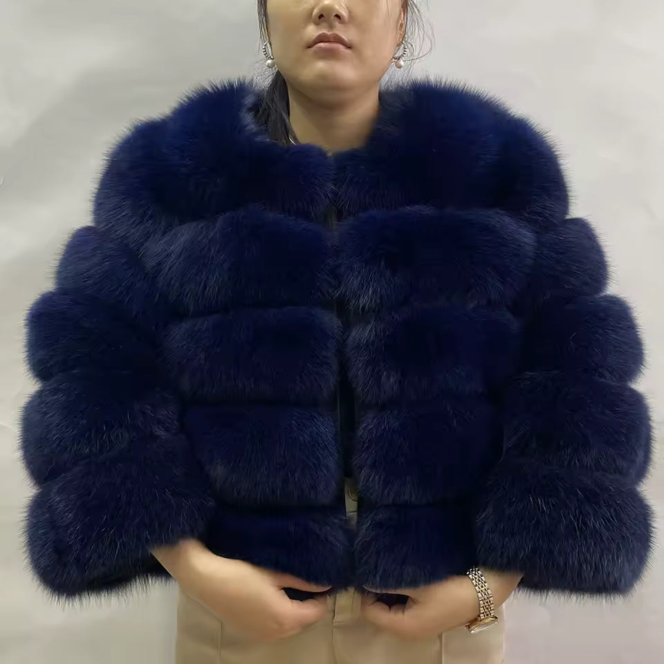 Fox Fur Jacket Women's Winter Coat