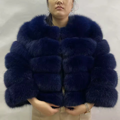 Fox Fur Jacket Women's Winter Coat