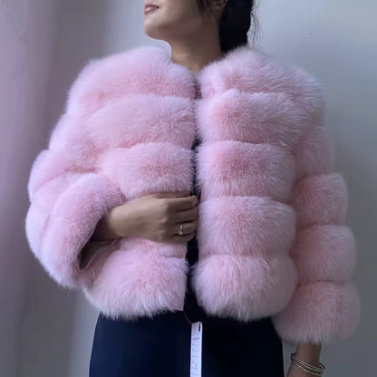 Fox Fur Jacket Women's Winter Coat