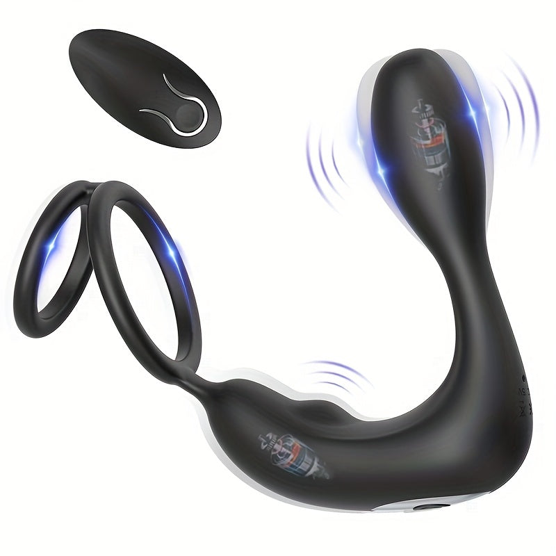 1pc Prostate Massager Anal Plug Vibrator Anal Sex Toys With Penis Ring Vibrating Anal Plugs For Men 12 Vibrating Modes Male Prostate Stimulator Toys Suitable For Men Women And Couples