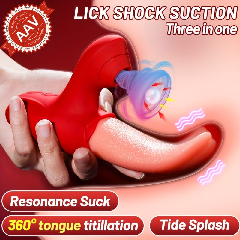 1pc Clitoral Tapping Licking Double Stimulation Sex Toys Clitoral G Spot Stimulation Vibrator With 10 Tongue Licking 10 Tapping Nipple Vibrating Modes Rose Toy For Women Adult Sex Toys Games And Couple