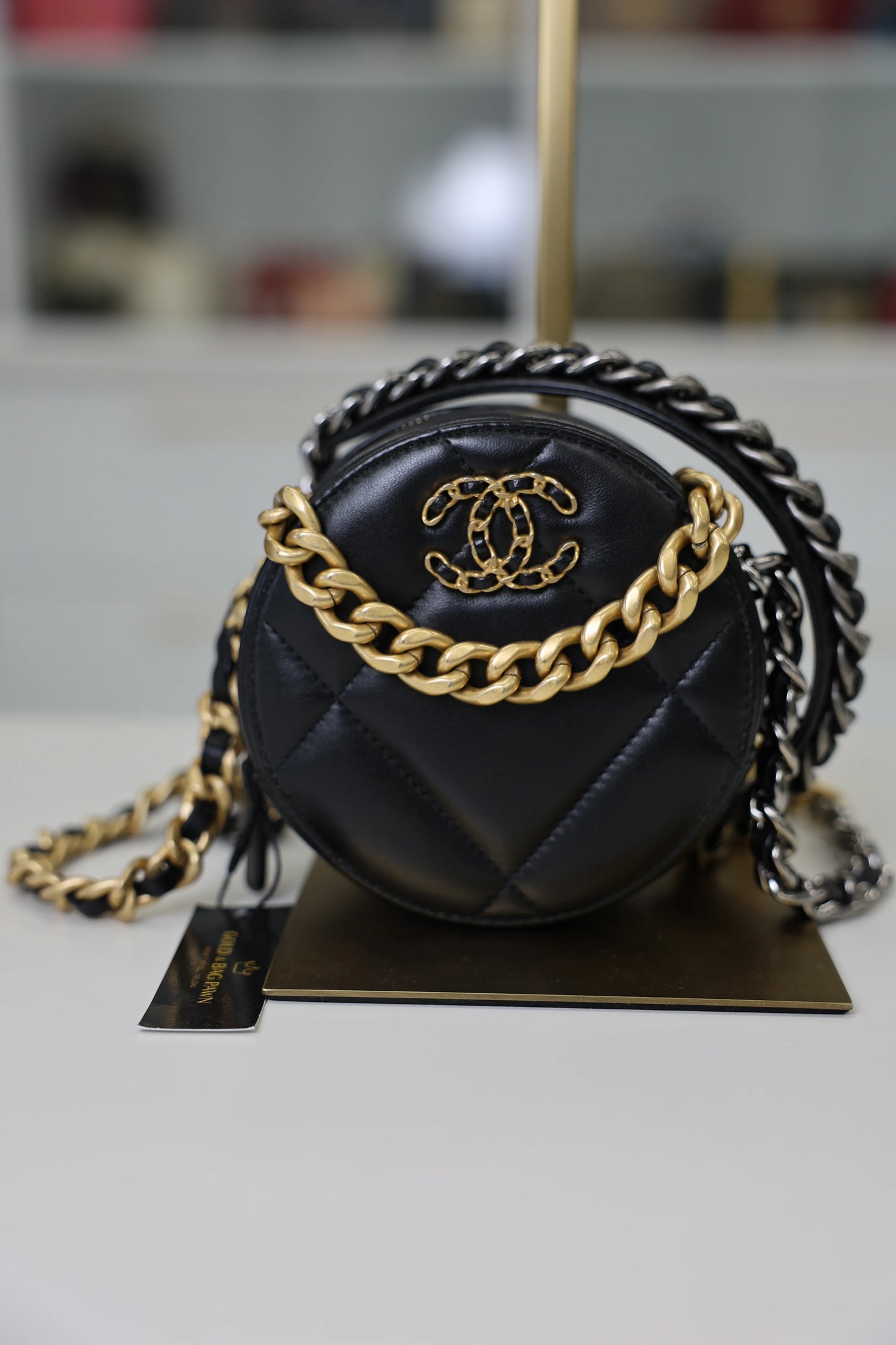 Chanel 19 Round Clutch Lambskin