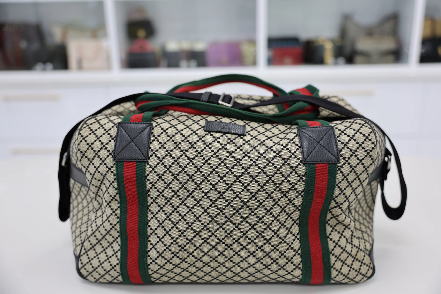 Gucci Diamante Web Duffle Handbag