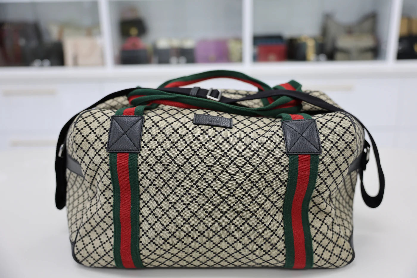 Gucci Diamante Web Duffle Handbag