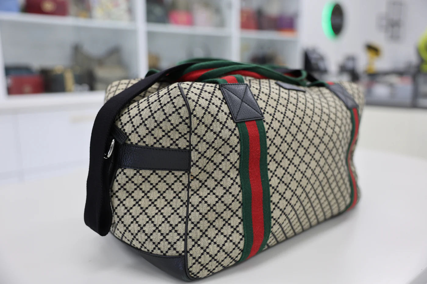 Gucci Diamante Web Duffle Handbag