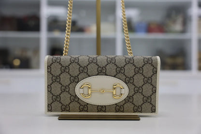 Gucci Horsebit 1955 Wallet on Chain GG Supreme Canvas
